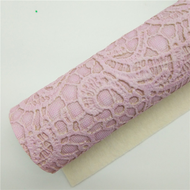 Pastel Colors Lace Embossed Synthetic Leather Vinyl Fabric Faux Leather Sheets For Bows Earrings DIY 21x29CM Q353: 8