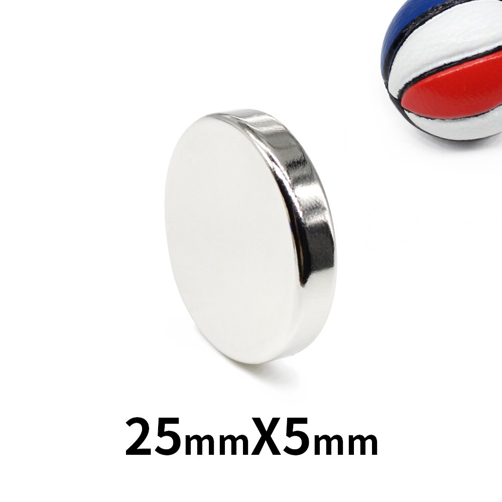 1/2/5/10/15/20PCS 25x5 mm Disc Strong Powerful Magnets N35 Bulk Round Search Magnet 25x5mm Permanent Neodymium Magnet 25*5