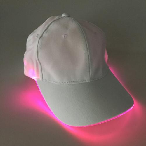 Sombrero Color sólido LED luminoso sombrero de béisbol de Navidad gorra de pico al aire libre ropa accesorio para el sombrero de amigo: White Pink Light