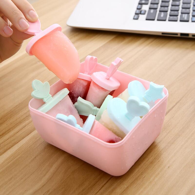 Lolly Mould Tray Pan Kitchen 6 Cell Frozen Ice Cube Molds Popsicle Maker DIY Ice Cream Mold Cooking Tools