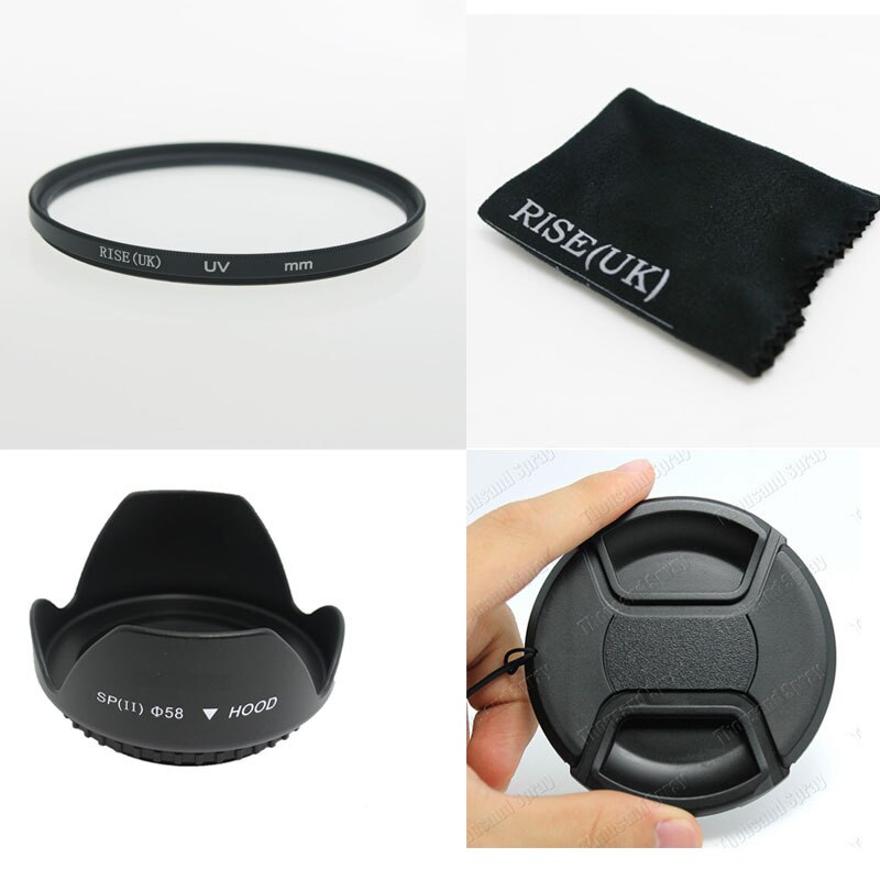 49mm/52mm/55mm/58mm parasol de lente de flor + filtro UV + tapa de lente para Sony NEX series Diámetro de lente de 49mm/55mm DSLR