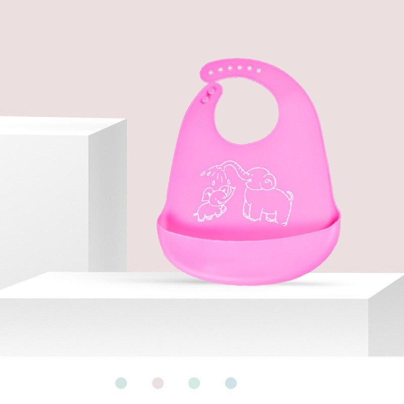 Babadores do bebê dos desenhos animados da coroa do silicone babadores à prova dwaterproof água babadores do bebê da menina do menino avental alimentação babadores do bebê burp panos para crianças cuidados de alimentação: Pink