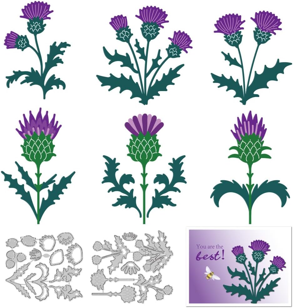 Cardo scozzese Fustelle Fiore Creazione di carte Die Stencil Metallo Fustellate Carta Scrapbooking Modello di goffratura Muore: Default Title