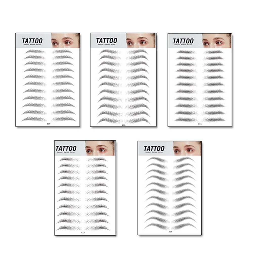 5 Sets 3D Wenkbrauw Tattoo Stickers Valse Wenkbrauwen Waterdichte Langdurige Eye Brow Stickers Make Cosmetica