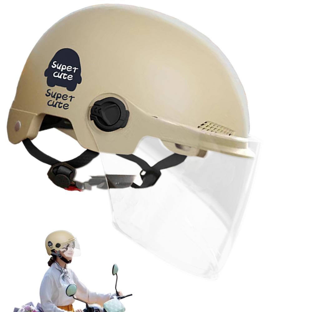 Motorcycle Half Headgear Portable Half Head Cap For Motorcycles Sun Protection Electric Motorcycle Supplies Open Face Headgear: green