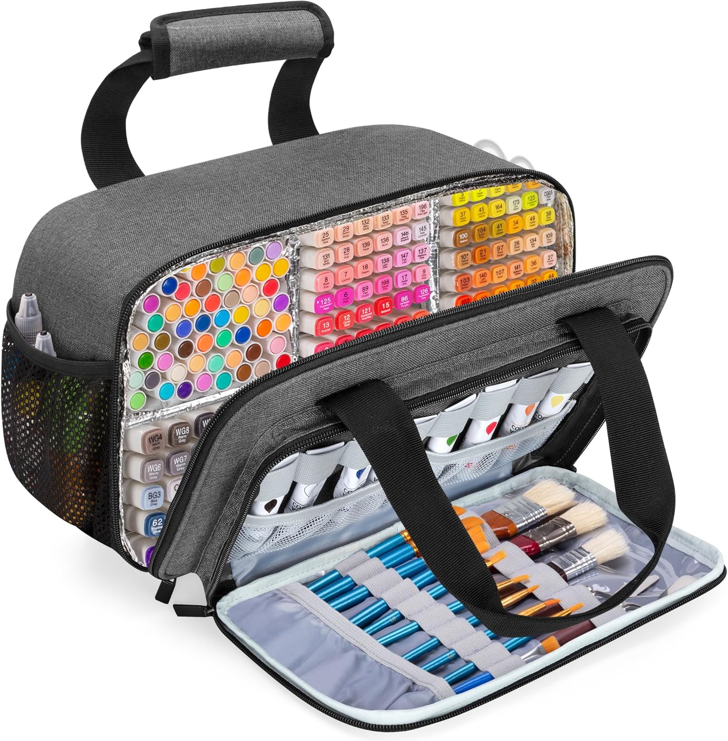 Estuche organizador para marcadores de hasta 216 marcadores, bolsa grande para marcadores con asa de transporte, soporte organizador para marcadores (longitud hasta 5,1"): Default Title