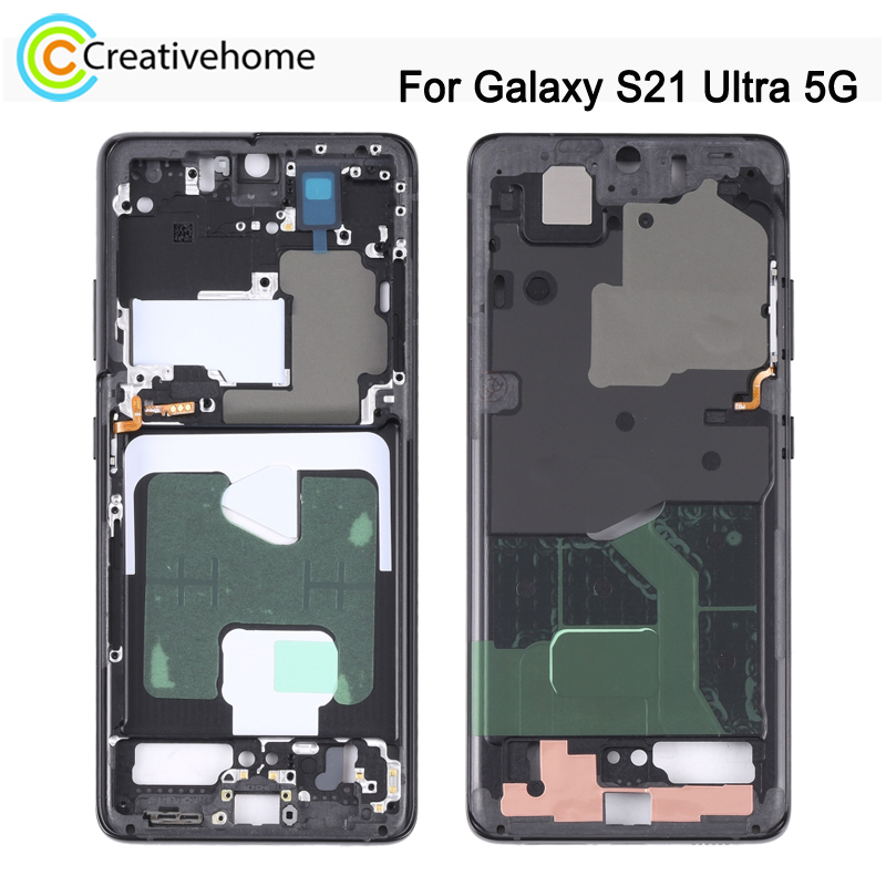 Środkowa ramka oprawka do Samsung Galaxy S21 Ultra 5G część zamienna do naprawy telefonu SM-G998B