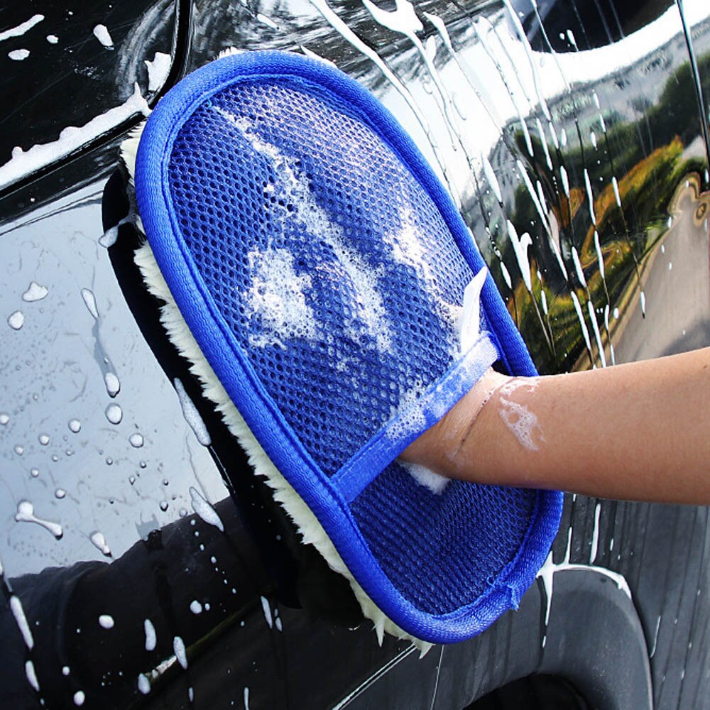 de lavado de coches limpieza esponja limpiador de vidrio onda azul lavado de coches triangular accesorios de coche