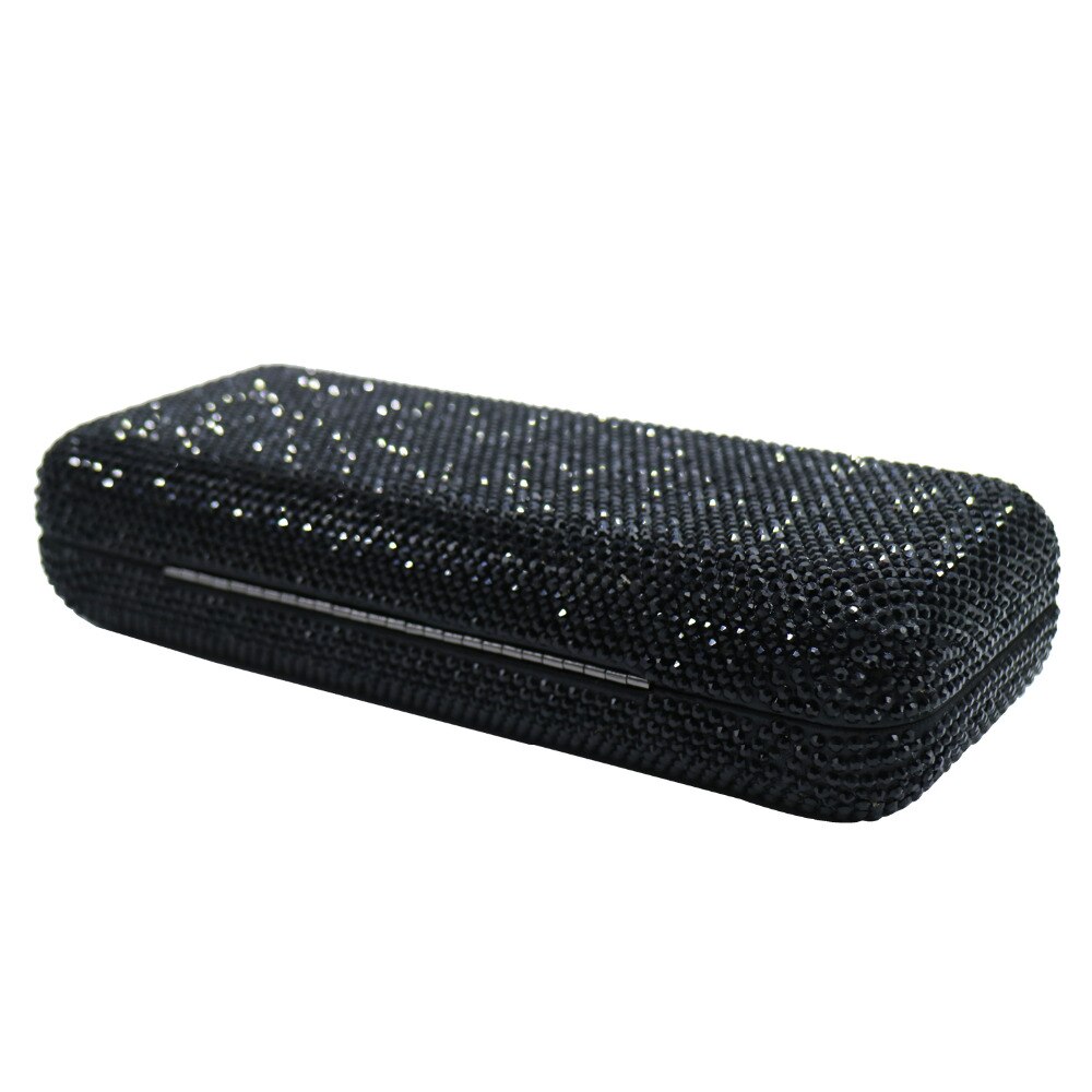 Luxury Crystal Rhinestone Evening Clutch Bags for Bridal Prom Evening Party Crystal Box Clutch Black Evening Bag