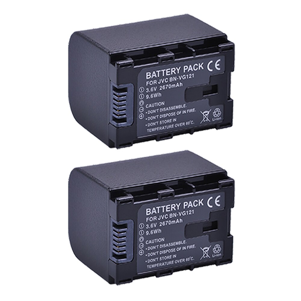 Batteria per JVC BN-VG121 batteria, BN-VG121U, BN-VG121noi, BN-VG138, BN-VG138U, BN-VG138noi, BN-VG107, BN-VG107U,BN-VG114: 2pezzi