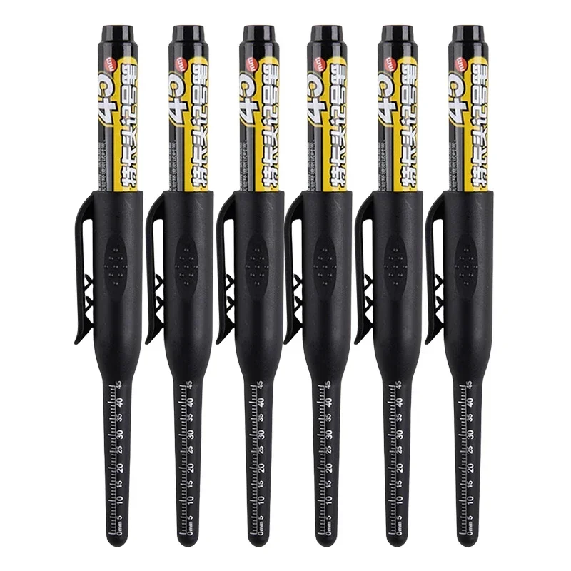 12-1Pcs Multi-Purpose 45mm Deep Drill Hole Long Nibs Waterproof Marker Pens for Bathroom Woodworking Long Head Carpenter Pen