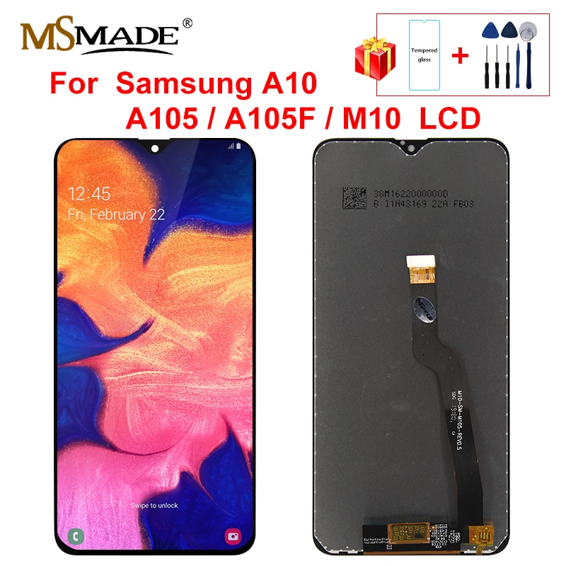 For Samsung Galaxy A10 A105 A105F SM-A105F M10 LCD Display Touch Screen Digitizer Assembly with frame replacement Repair parts