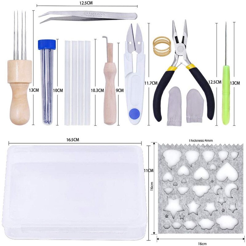 Nonvor Diy Naaldvilten Kit 40 Kleuren Wol Vilten Fiber Materialen Wolvilt Gereedschap Voor Gevilt Dier Maken Voor Beginners