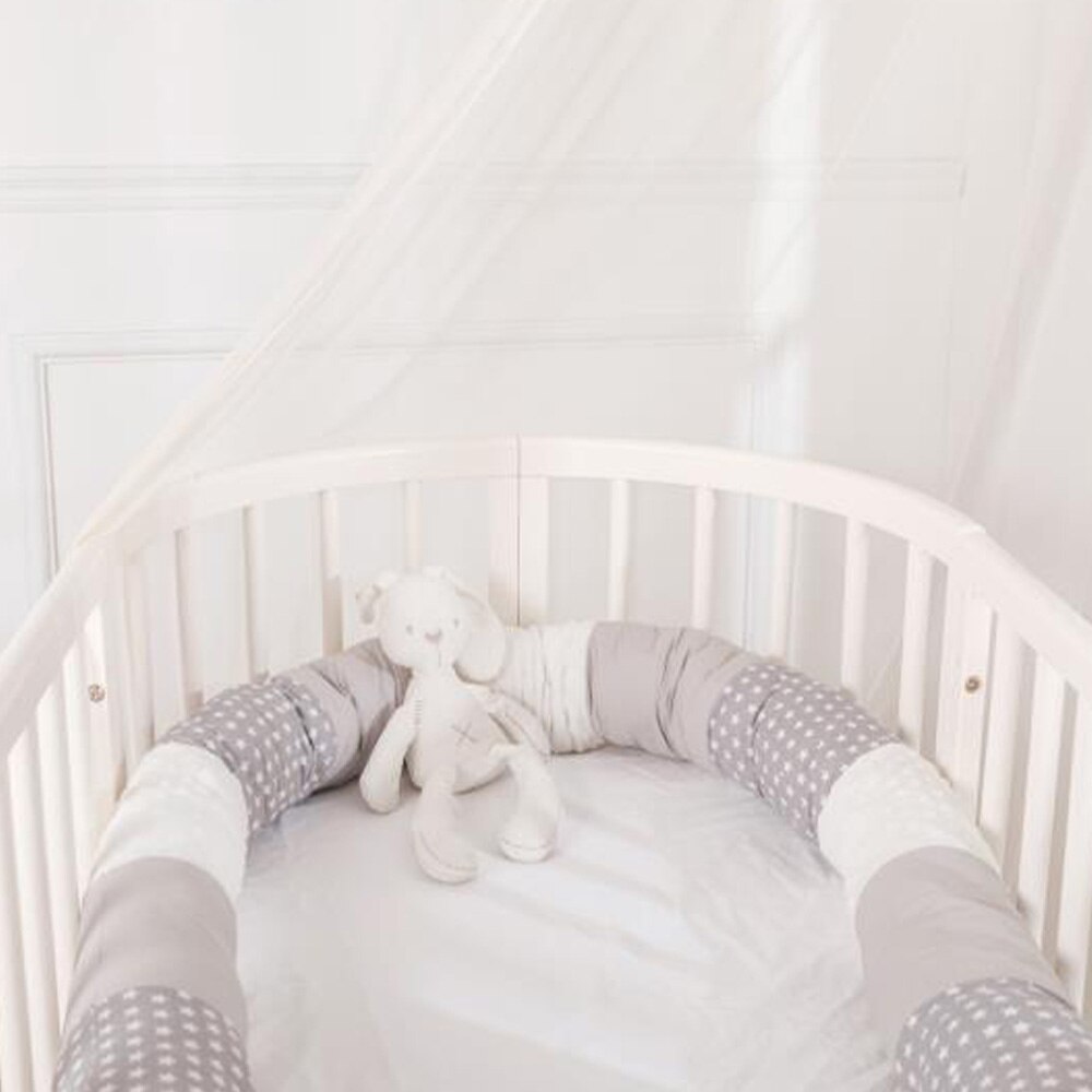 Cama de bebê Crib Bumper Seguro Longo Retalhos de Algodão Travesseiro Anti-collishion Almofada Sono Proteger Recém-nascidos Berço Infantil Room Decor