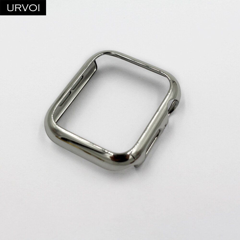URVOI Del Respingente per Mela guarda serie 4 della copertura di caso per iwatch che placca in plastica telaio sottile in forma custodia ultra-sottile fascia: argento / For 40mm mela watch