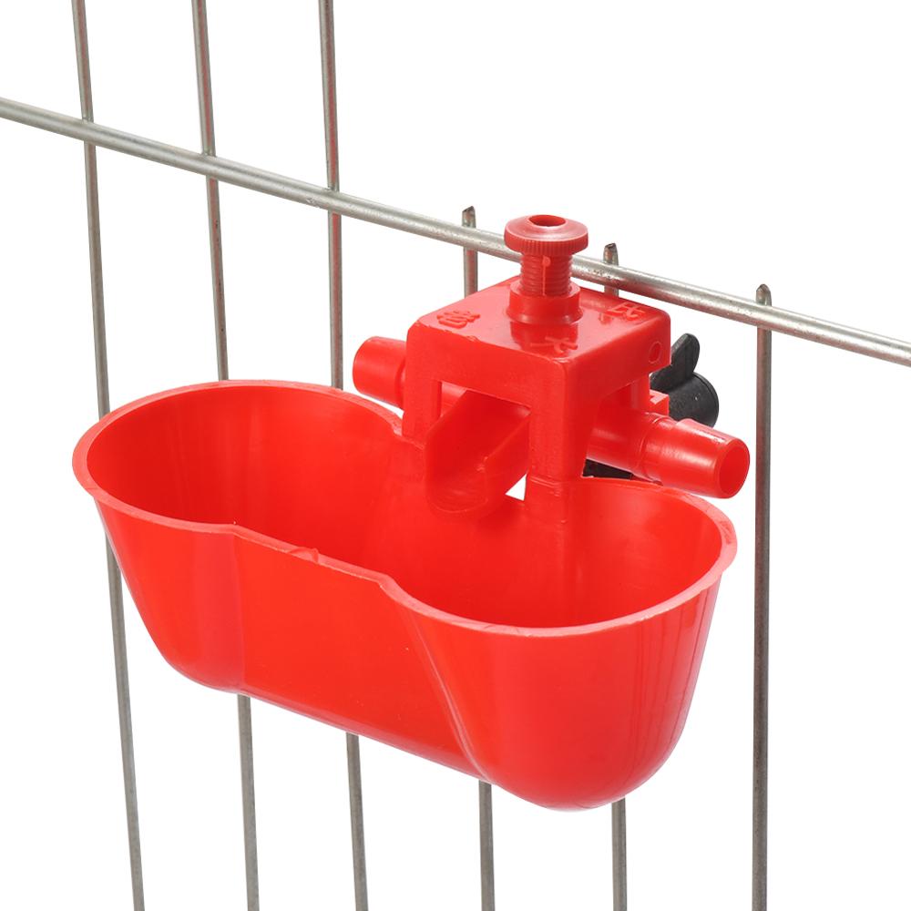 Abreuvoir automatique siamois pour oiseaux, 1 ensemble de bols à eau rouges pour caille, Pigeon, perroquet, outils d&#39;alimentation pour animaux de compagnie