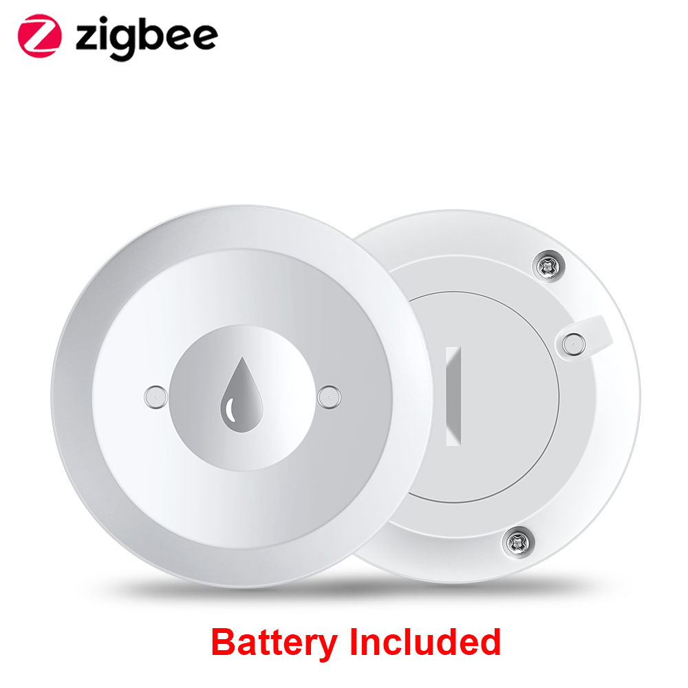 Sensor de agua Zigbee, Detector de fugas de inundación, monitoreo remoto por aplicación para cocina/baño, soporte para asistente doméstico Zigbee2mqtt