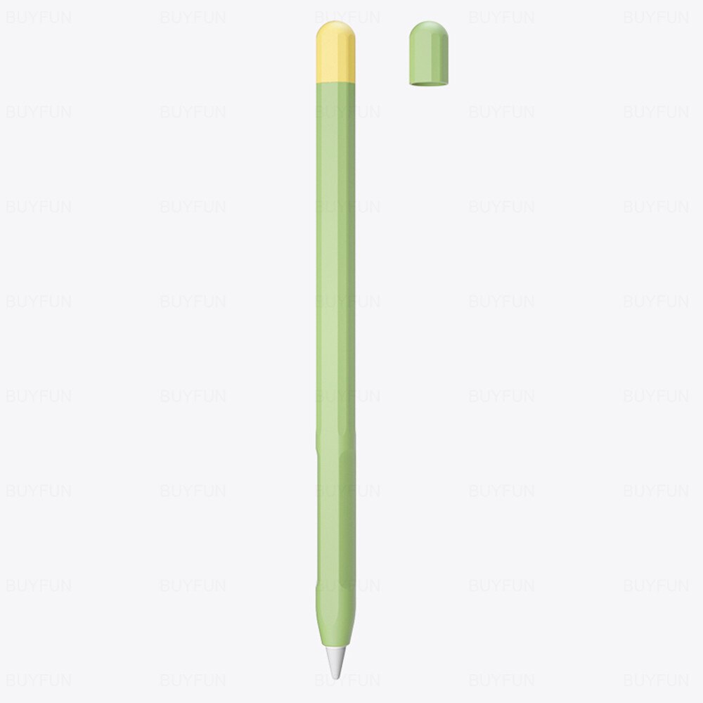 Cubierta protectora de silicona para lápiz Apple 1, 2, Pencil1, lápiz táctil Pencil2, funda para lápiz Apple de piel: for Pencil2 green