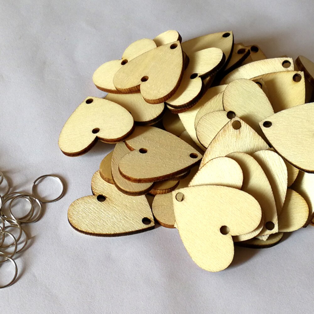 100pcs Round Wooden Slices With 100 Iron Loops Set For Birthday Reminder Hanging Wooden Plaque Board DIY Calendar Accessories Ho