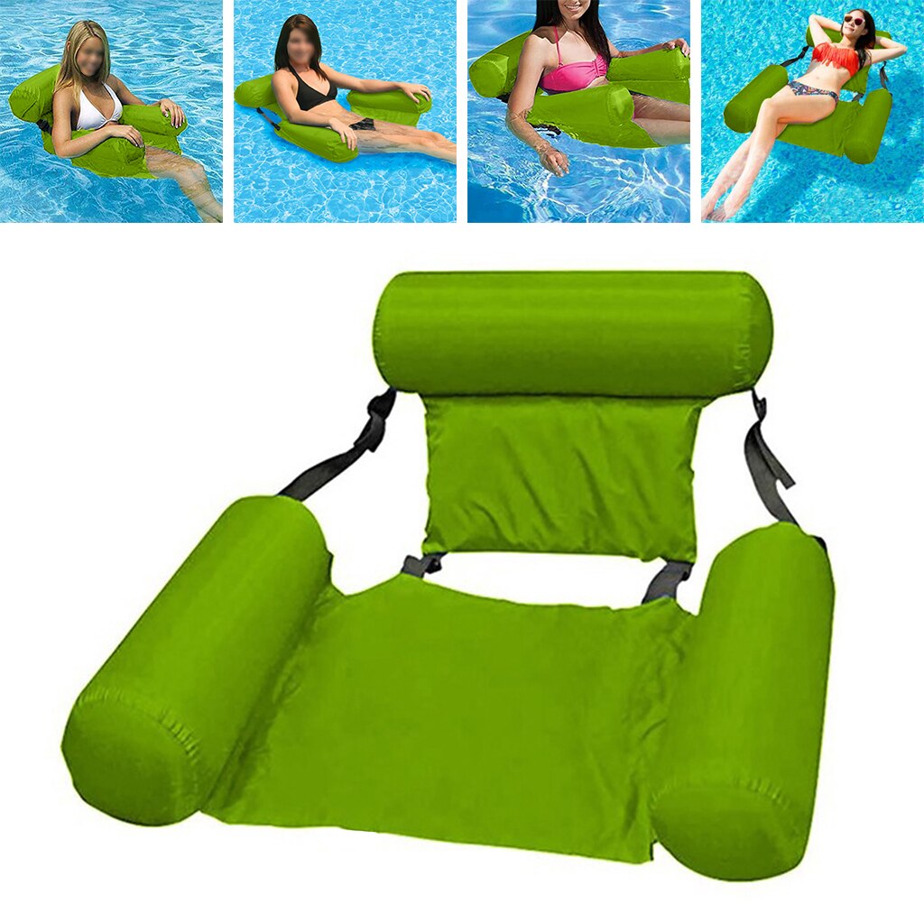 Colchón inflable plegable de PVC para piscina, hamaca de agua, colchón de aire, cama para deportes acuáticos de playa, tumbona, silla: Green