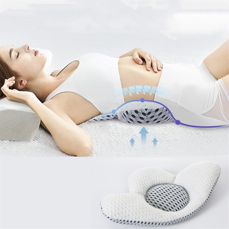 Forma da folha de volta travesseiro com trigo mourisco sono travesseiro cama gravidez apoio cintura disco lombar herniação protector almofada