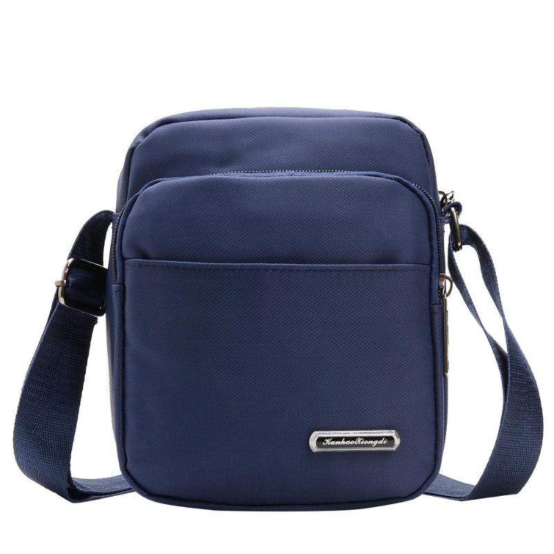 Heren Tas Nylon Schoudertas Kleine Waterdichte Diagonaal Tas Effen Kleur Schouder Messenger Packs Business Mannen Nylon Crossbody Tas