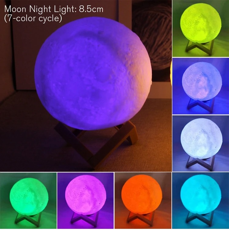 luz de luna atmósfera romántica decoración de la habitación luz suave cálida acompañar la lámpara de noche de cumpleaños pila de botón: Azul marino