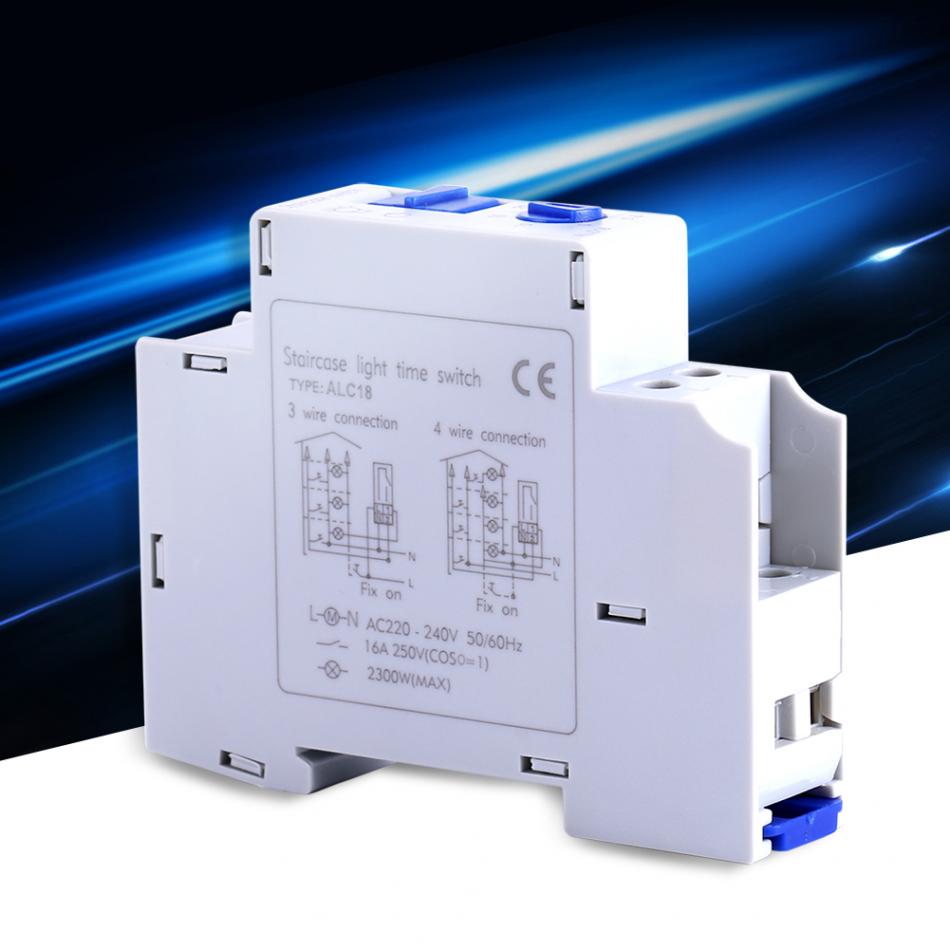 220 vac timer switch 16a alc 18 din skena trapphus belysning timer relä för korridor belysning mekanisk din skena elektronisk timer