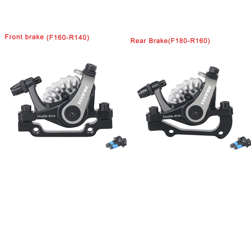 TOOPRE-freno de disco mecánico para bicicleta, pinza de doble pistón, aleación de aluminio, disipación de calor, frenos bilaterales: Grey 1 pair