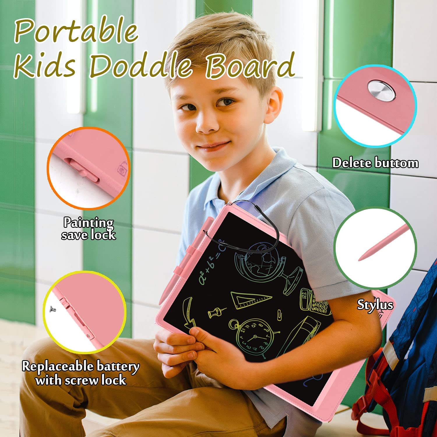 Tableta de escritura LCD para niños y adultos, tablero de dibujo gráfico electrónico de 10 y 8,5 pulgadas, para uso en el hogar, la Oficina y la escuela