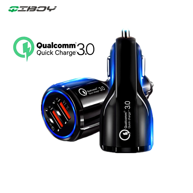 Auto Lading Usb Quick Car Chargeur 3.0 Universele 2 Poort Voor Iphone Xs Samsung S10 Kabel 3A Snel Opladen Mobiele telefoon Auto-Oplader