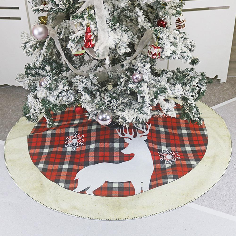 Kerstrok rond elandpatroon non-woven kerstboomrokhoes vloerkleed kerstdecoratie woondecoratie feestbenodigdheden