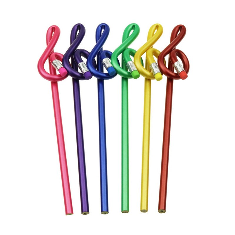 40 Pcs Musical Note Pencil 2B Standard Round Pencil Stationery music Notes School Student Prize Pencil Pencil: Color mixing