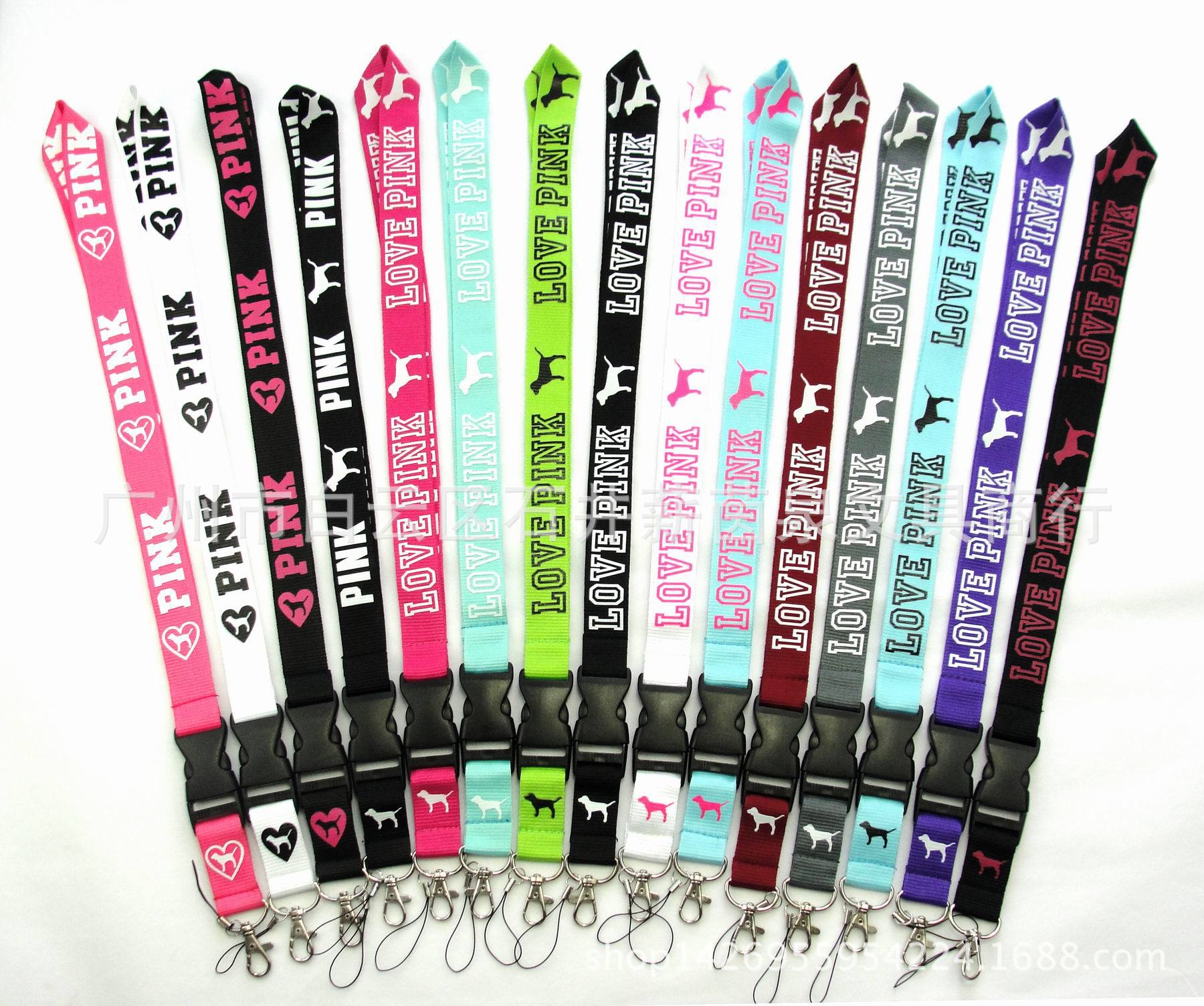 LOVE PINK mobile phone lanyard, badge key, work pe... – Vicedeal