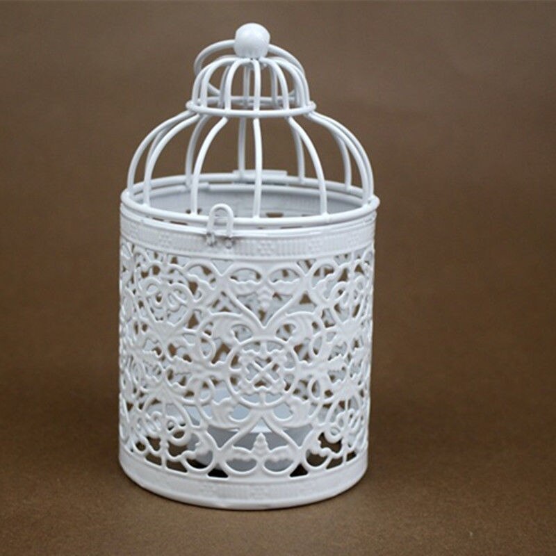 Lantern Hollow Hanging Bird Cage Candle Holder Candlestick Lantern Classic Wedding Decor: C