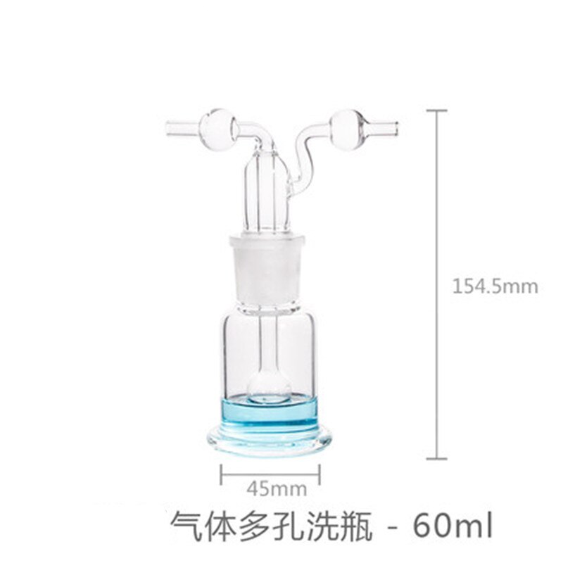60/125/250ml Monteggia Gas Washing Bottle Glass Porous Lab Chemistry Laborotary