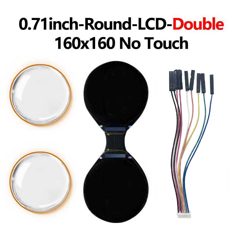 Double EYE 0.71 inch Round LCD Display Screen For Arduino Raspberry Pi ESP32 Pico STM32: Default Title