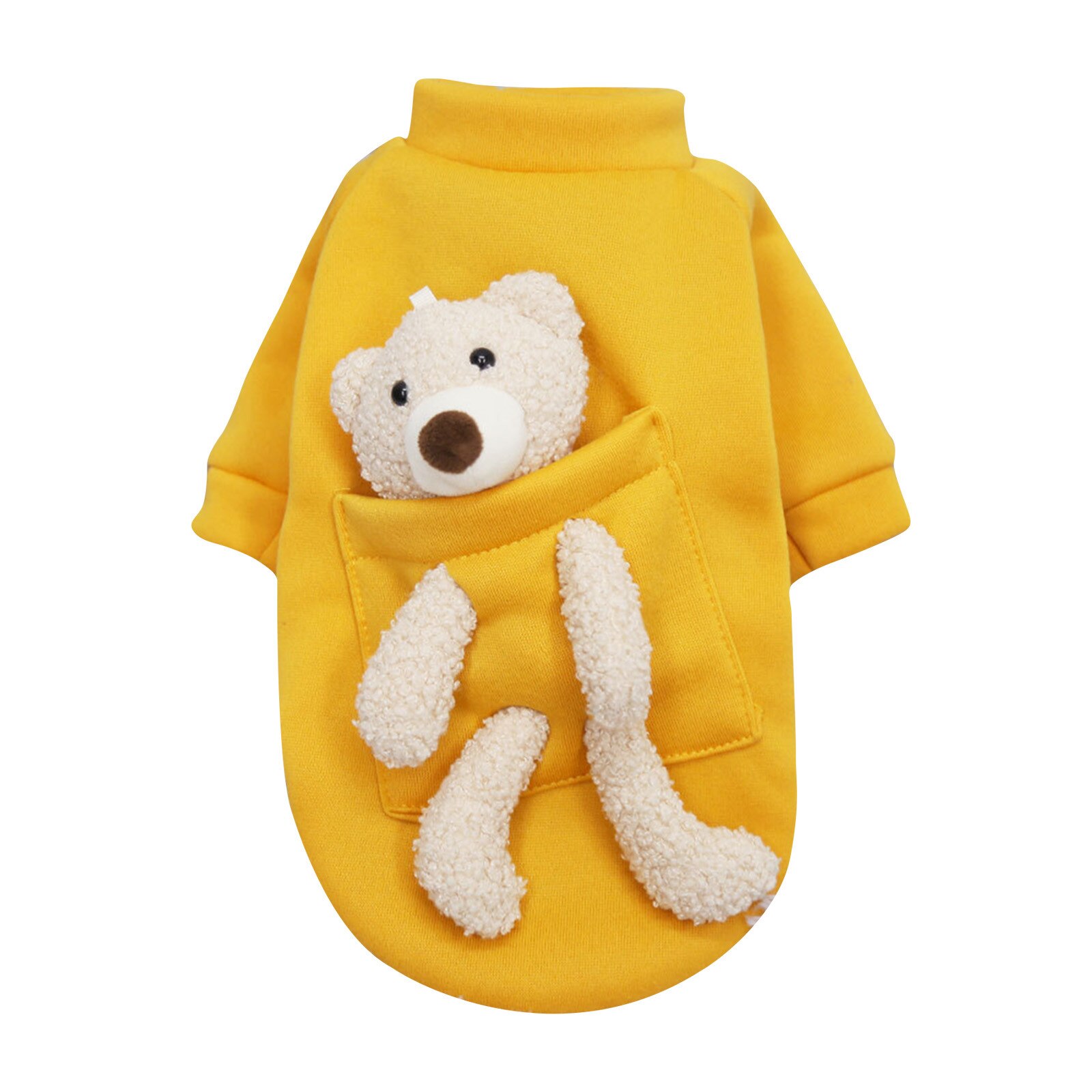 Pet Dog Cloth Dog Winterwinter Warm Pet Dog Clothes Soft Cotton Four-legs Hoodies Outfit For Small Dogs Clothing: Yellow / XXL