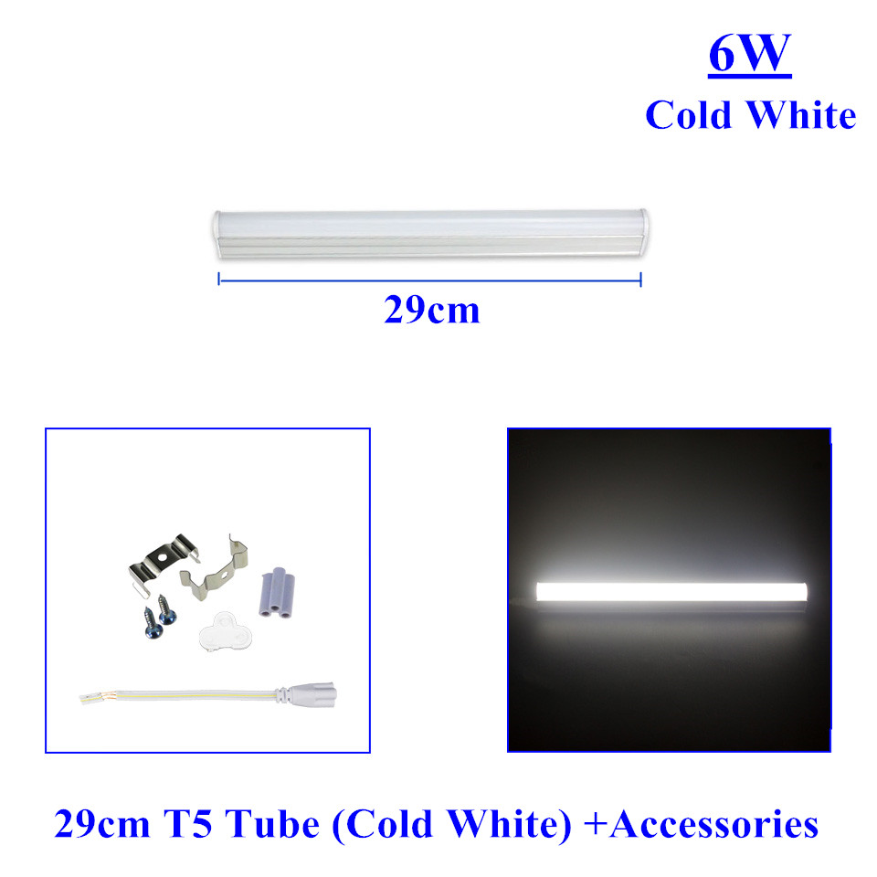 220/240v t5 led -rørvæglampe kold/varm hvid fluorescerende  t5 integreret lys led -rør 30cm 6w 60cm 10w 24/48 stk. led -rørlampe: 6w rør koldhvid