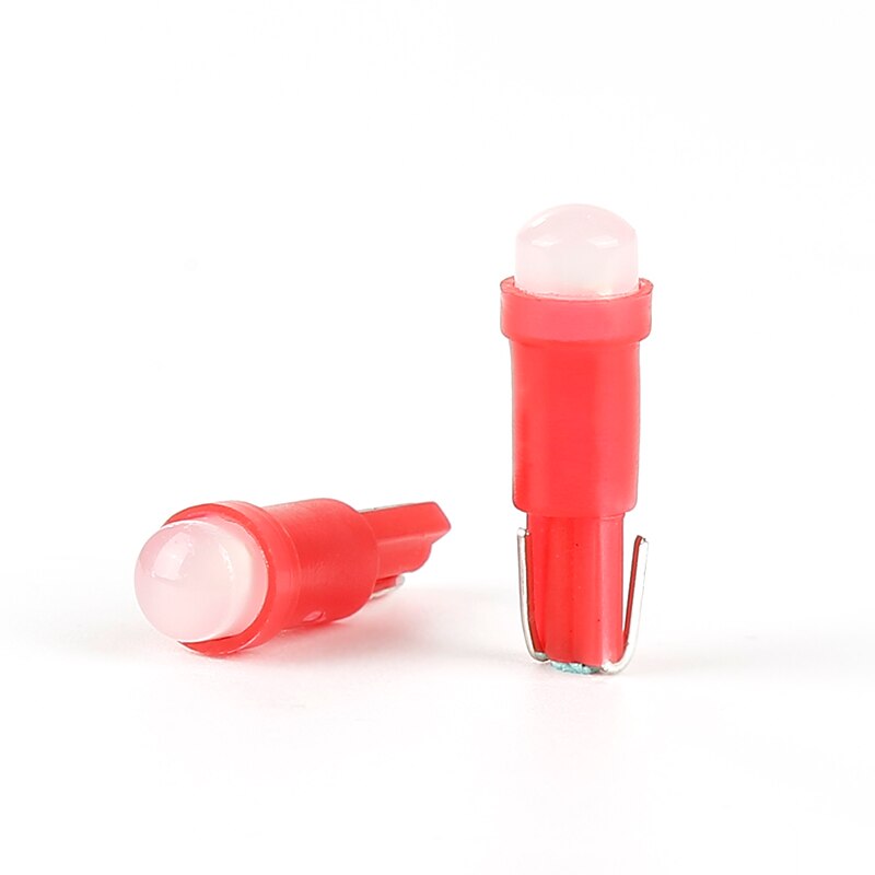 10Pcs T5 1SMD LEDs Car Light Bulb COB LEDs Cluster Gauges Dashboard Instruments Panel Climate Base Lamp Light Indicator
