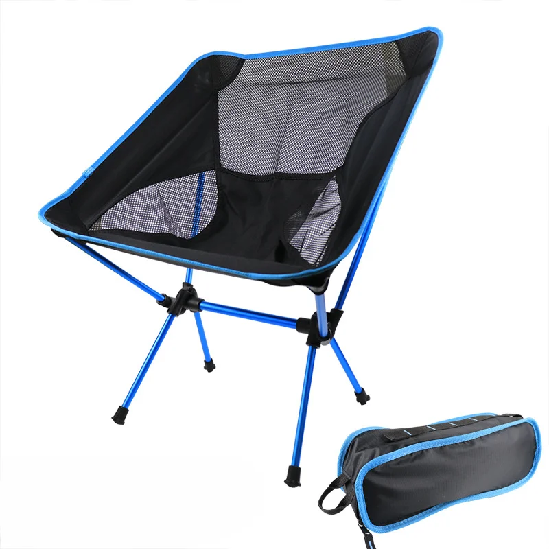 Campingstühle, ultraleicht, zusammenklappbar, kompakter tragbarer Rucksackstuhl für Wandern, Angeln, Strand, draussen-Reisen: Blau