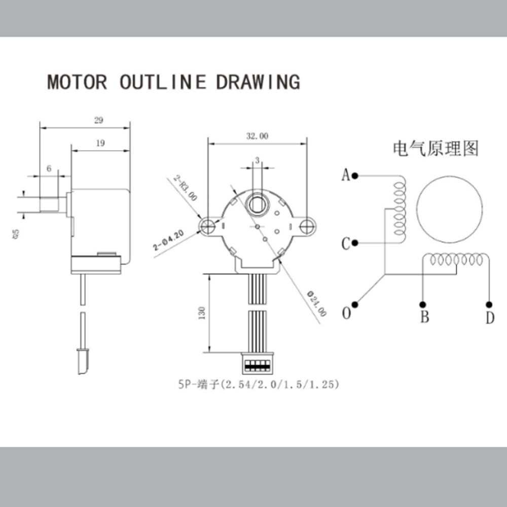Mini 4 Phase 5 Wire Electric Stepping Gear Motor Speed Reducer Tiny 24BYJ DC 12V Stepper Geard Motor DIY Crystal Ball Robot
