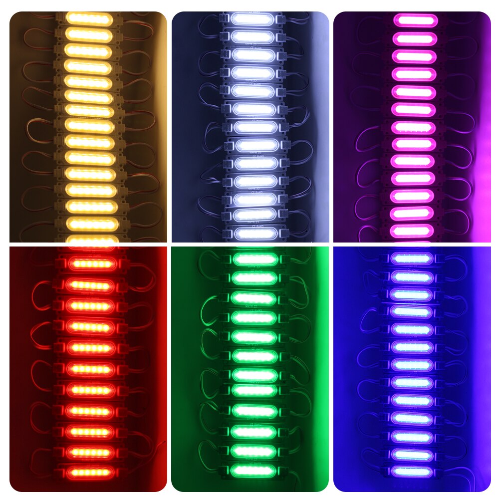 Led modul  dc12v 2w vandtætte led moduler til udendørs reklame baggrundsbelysning modul rgb hvid blå rød grøn 20 stk/parti