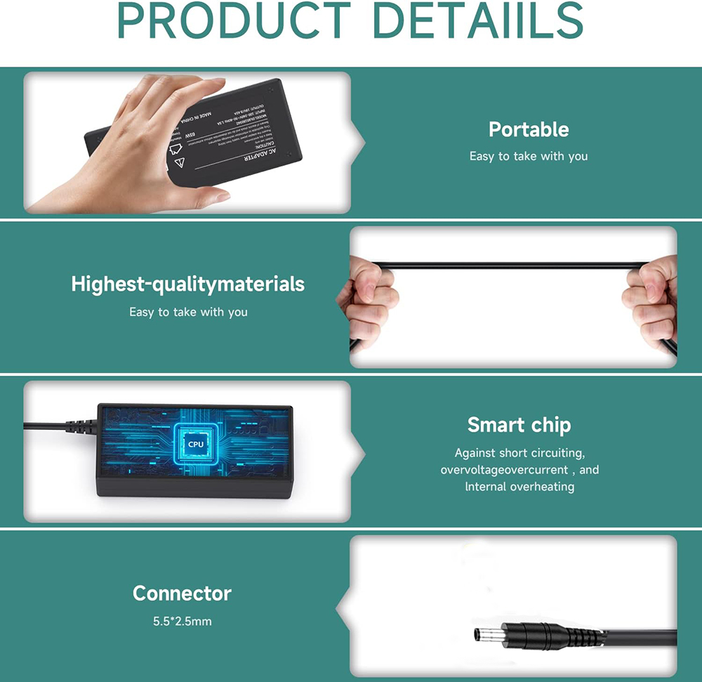 19V AC/DC Adapter Power Cord for HP Pavilion 27xw 27xi 27bw 27er 23es 27es 25 24ea 25xw 25bw 25xi 22cwa 22bw Inch IPS Monitor