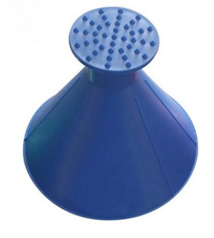 Round Windshield Ice Scraper Cone-Shaped Car Windshield Snow Removal Wiper - Snow Removal Funnel Window Cleaning Tool: Blue