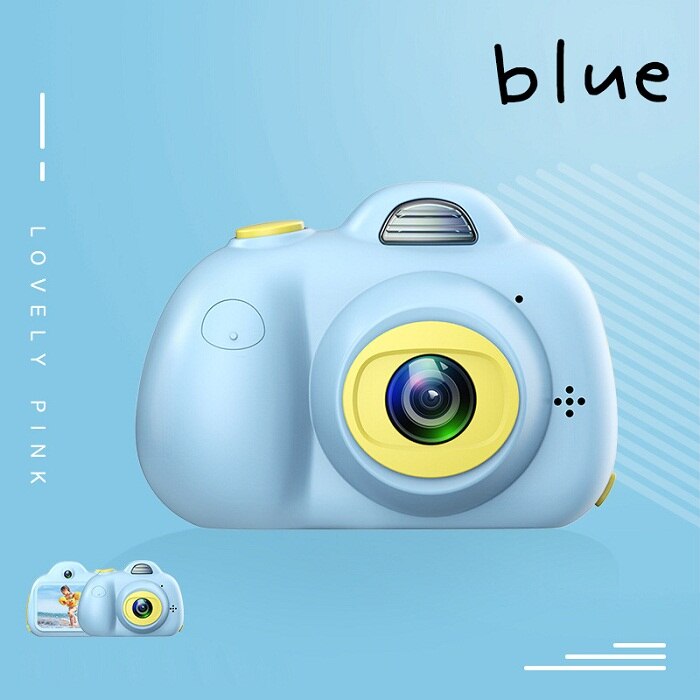 2 inch HD Screen Children Kids Digital Camera Cartoon Dual Sens 8MP 1080P HD Mini Photo Camera Video Camcorder Photography Cam: blue