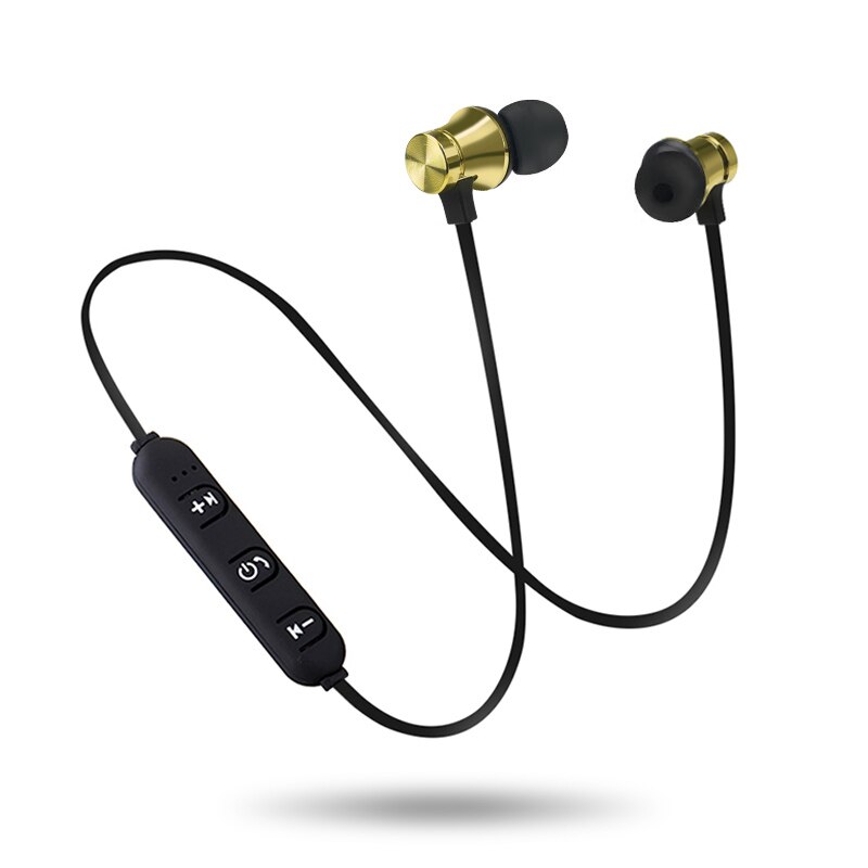 Gnetic Bluetooth 4.2 Adsorptie Draadloze S8 In-Ear Oortelefoon Met Microfoon Sport Hoofdtelefoon Bass Stereo Oortelefoon Voor Alle telefoon: gold