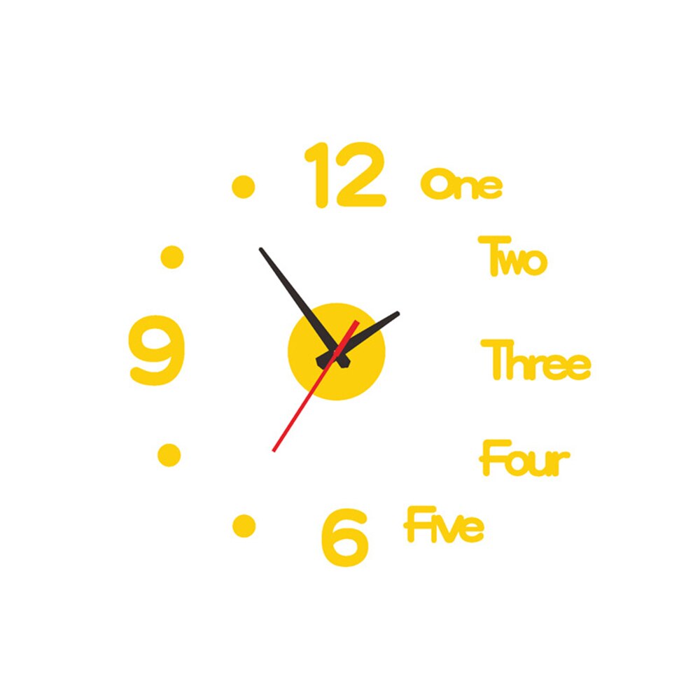 Wall Clock Metal Quartz Watch Clocks 3d DIY Home Decoration Acrylic Mirror Stickers Modern Needle for Living Room Bedroom