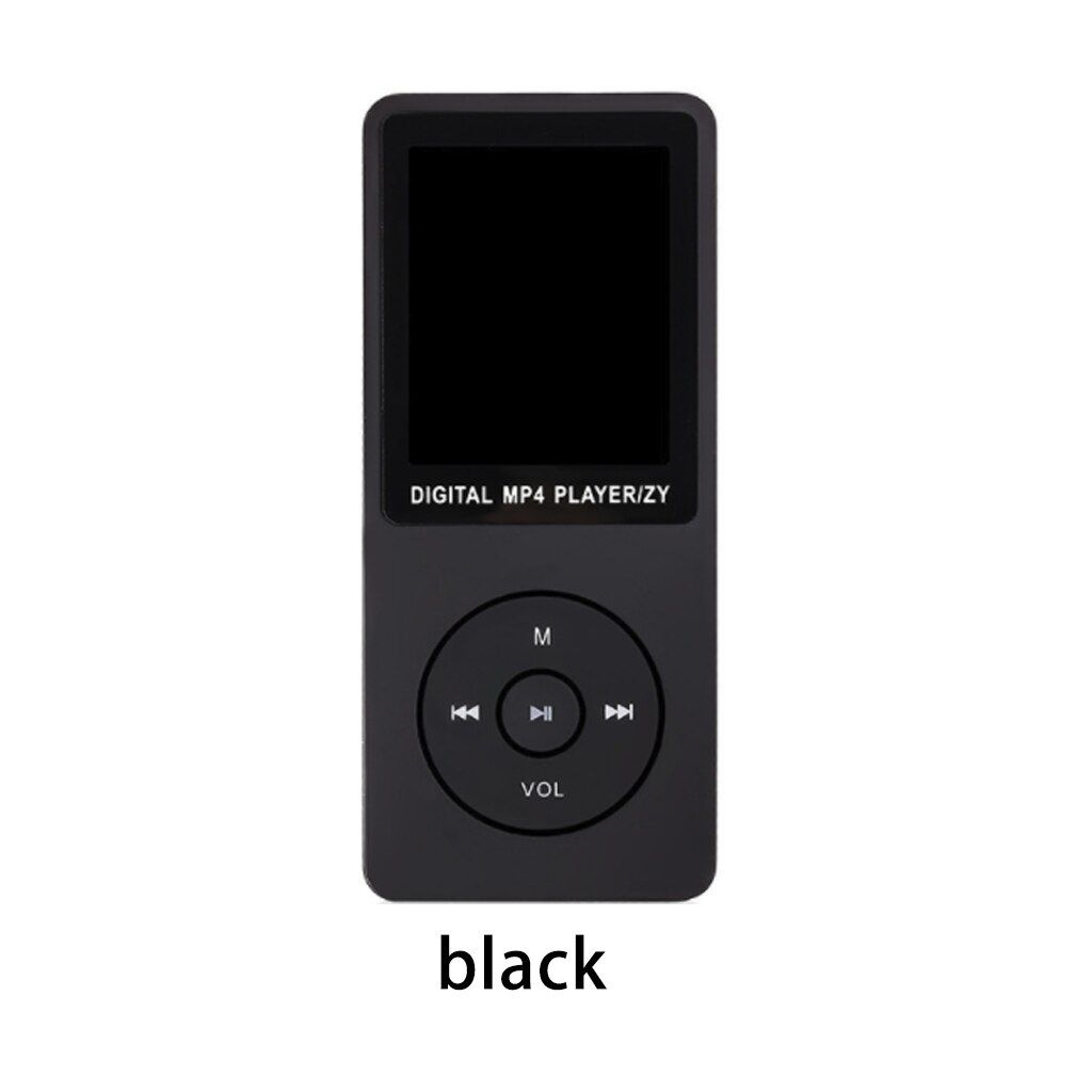 Bærbar  mp3 mp4 -afspiller 1.8 tommer lcd-skærm fm-radio video indbygget mikrofon, high fidelity optagelse usb 2.0 højhastighedstransmission: Sort