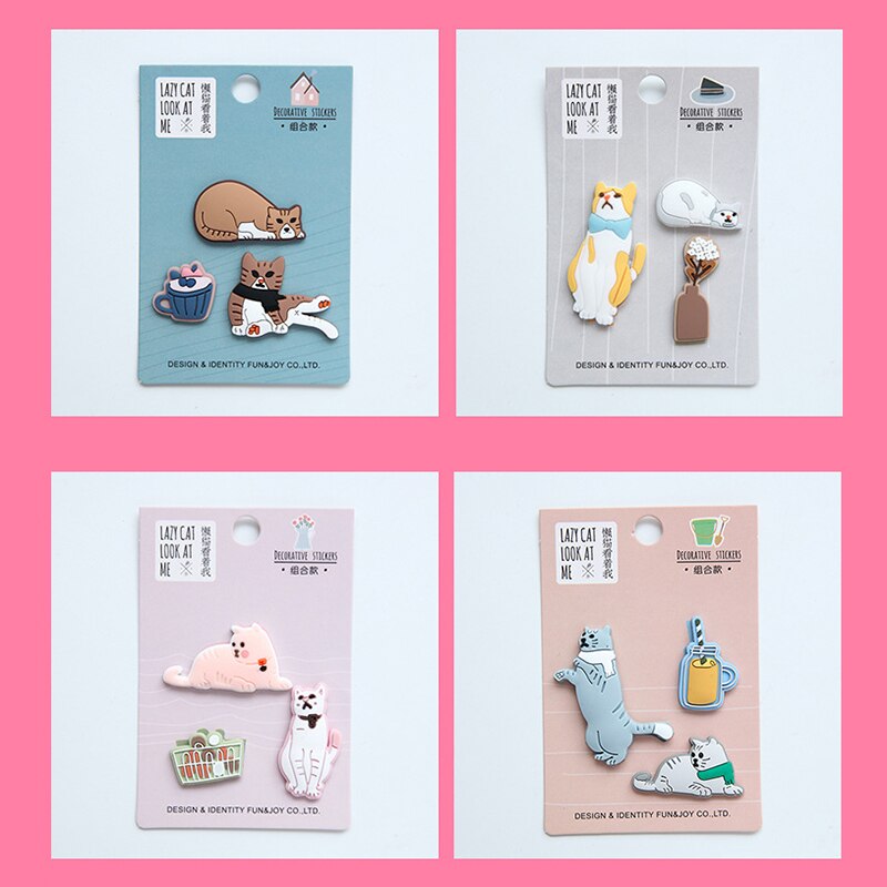 Computer stickers 3D bubble stickers soft plastic decorative painting stickers Refrigerator notebook stickers: 4Pcs B